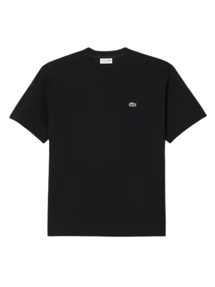 LACOSTE Heavy Cotton Jersey T-shirt Black - MAISONDEFASHION.COM