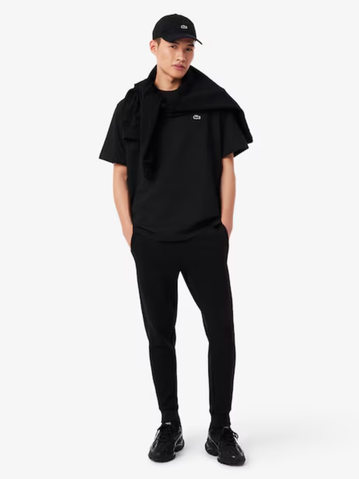 LACOSTE Heavy Cotton Jersey T-shirt Black - MAISONDEFASHION.COM