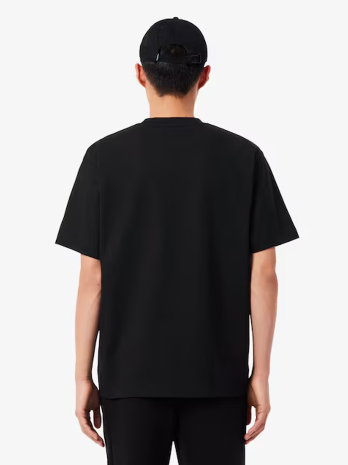 LACOSTE Heavy Cotton Jersey T-shirt Black - MAISONDEFASHION.COM