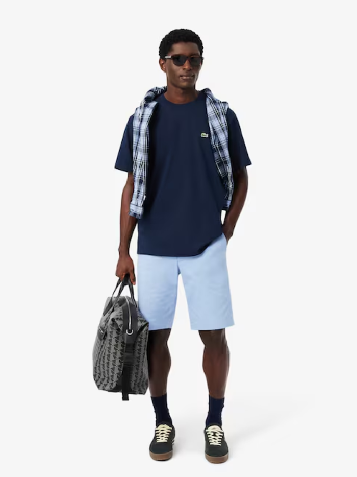 LACOSTE Heavy Cotton Jersey T-shirt Midnight Blue - MAISONDEFASHION.COM