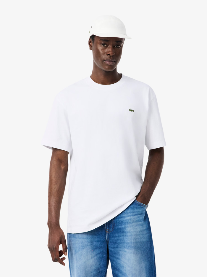 LACOSTE Heavy Cotton Jersey T-shirt White - MAISONDEFASHION.COM