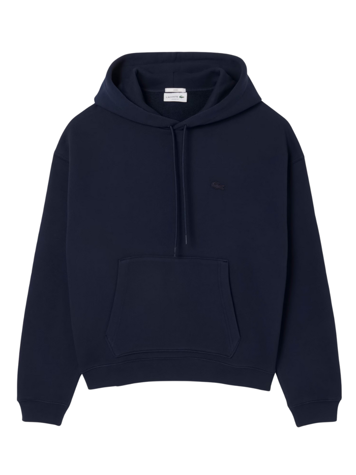 LACOSTE Heavy Fleece Hoodie Midnight Blue - MAISONDEFASHION.COM