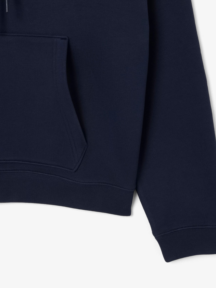 LACOSTE Heavy Fleece Hoodie Midnight Blue - MAISONDEFASHION.COM