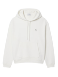 LACOSTE Heavy Fleece Hoodie White - MAISONDEFASHION.COM