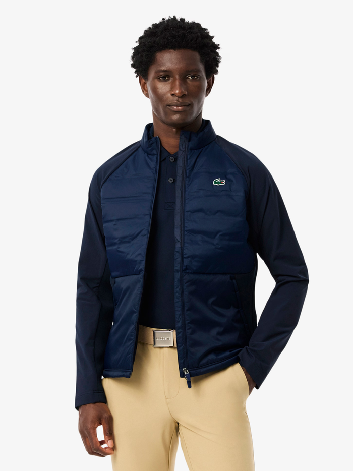 LACOSTE High Neck Quilted Golf Jacket Navy - MAISONDEFASHION.COM