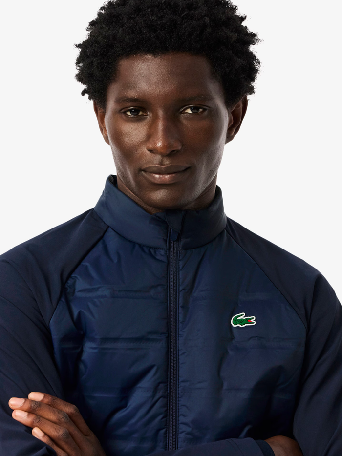 LACOSTE High Neck Quilted Golf Jacket Navy - MAISONDEFASHION.COM
