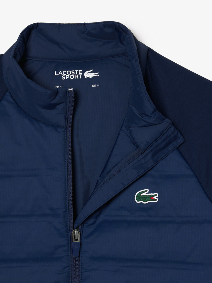 LACOSTE High Neck Quilted Golf Jacket Navy - MAISONDEFASHION.COM