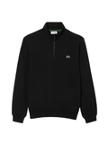 LACOSTE High Neck Zipped Fleece Sweatshirt Black - MAISONDEFASHION.COM