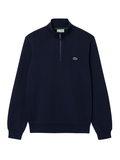 LACOSTE High Neck Zipped Fleece Sweatshirt Midnight Blue - MAISONDEFASHION.COM