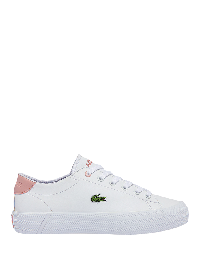 LACOSTE KIDS Girls Gripshot Sneakers White/Light Pink - MAISONDEFASHION.COM