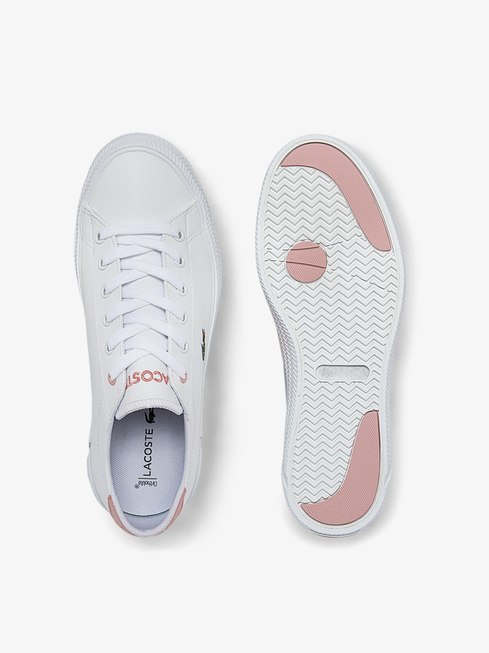 LACOSTE KIDS Girls Gripshot Sneakers White/Light Pink - MAISONDEFASHION.COM