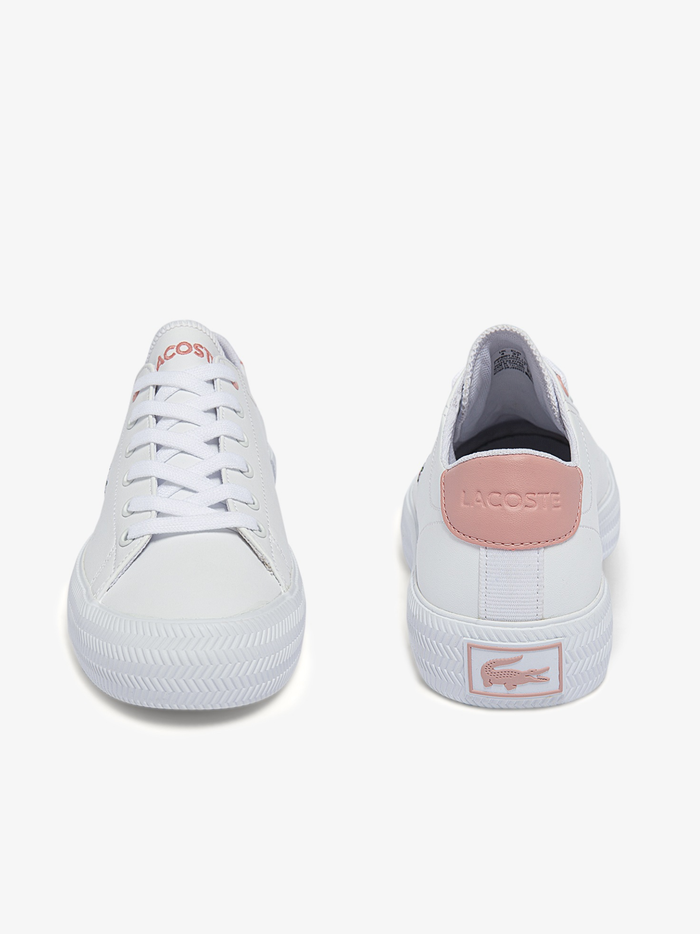 LACOSTE KIDS Girls Gripshot Sneakers White/Light Pink - MAISONDEFASHION.COM