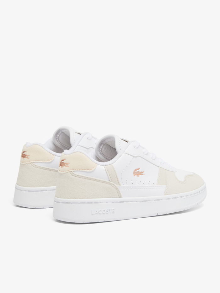 LACOSTE KIDS Girls T-Clip Set Sneakers White/Light Pink - MAISONDEFASHION.COM