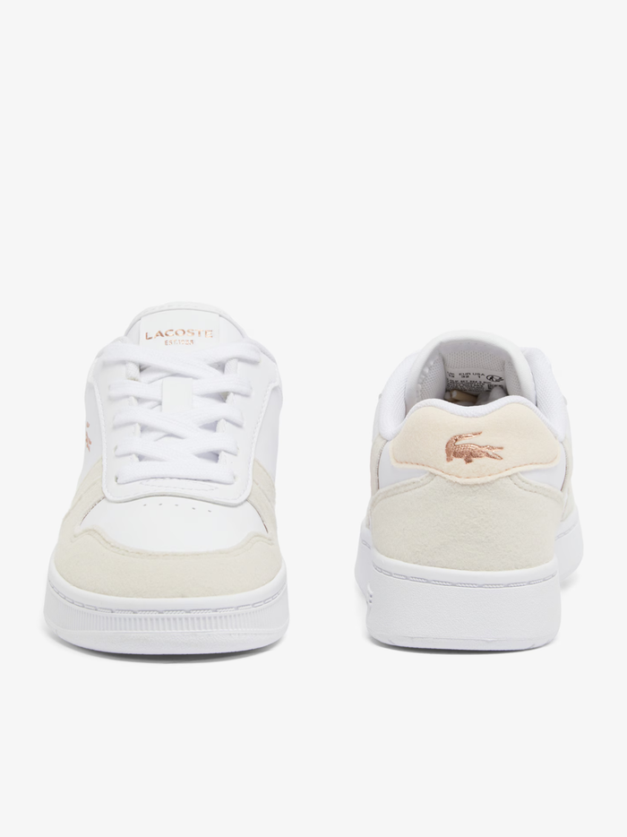 LACOSTE KIDS Girls T-Clip Set Sneakers White/Light Pink - MAISONDEFASHION.COM