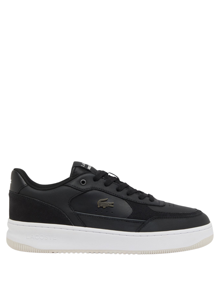 LACOSTE L001 Ace Leather Sneakers Black/White - MAISONDEFASHION.COM