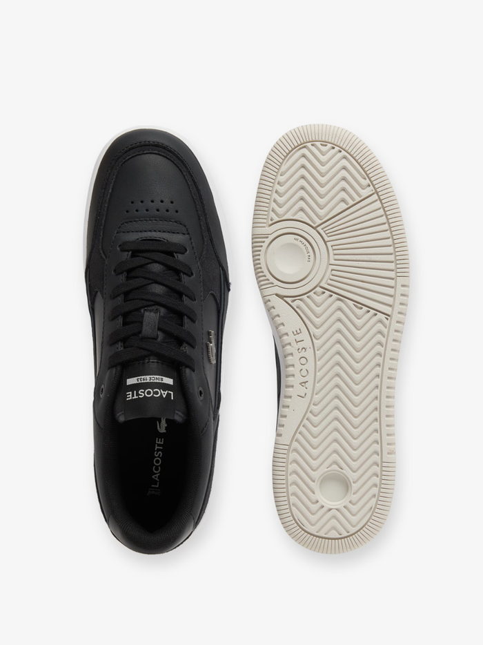 LACOSTE L001 Ace Leather Sneakers Black/White - MAISONDEFASHION.COM