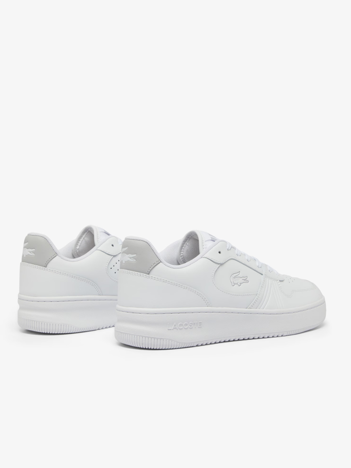 LACOSTE L001 Set White Leather Sneakers - Heel Counter with Embossed Green Crocodile Branding