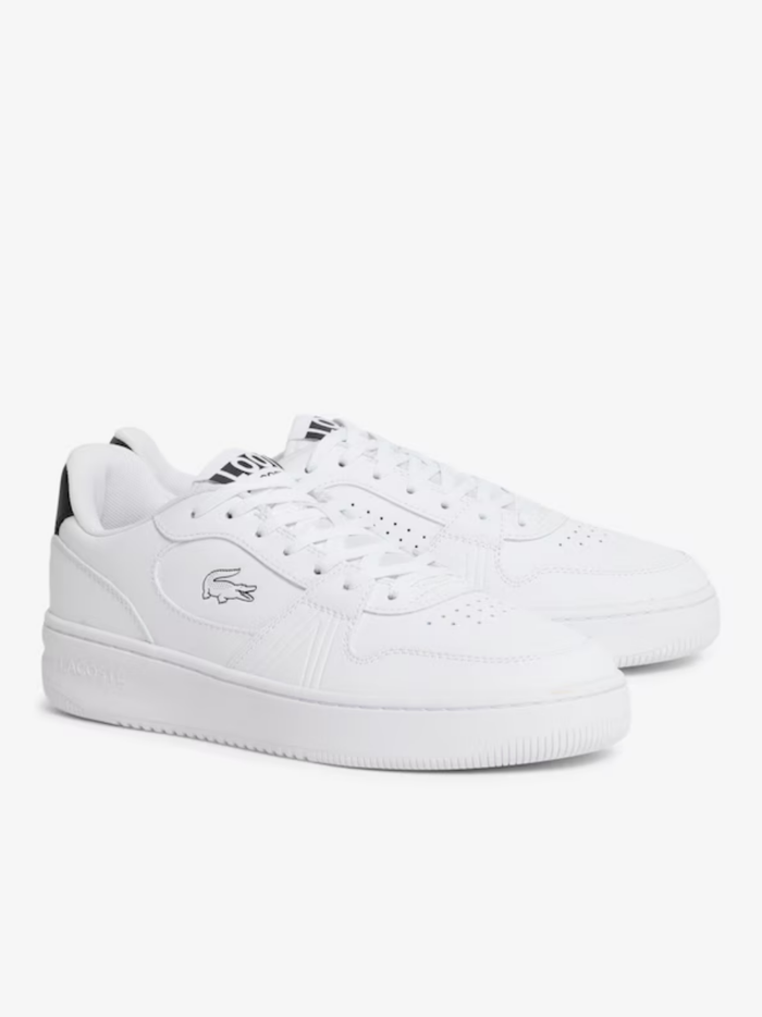 LACOSTE L001 Set Leather Sneakers White/Black - MAISONDEFASHION.COM