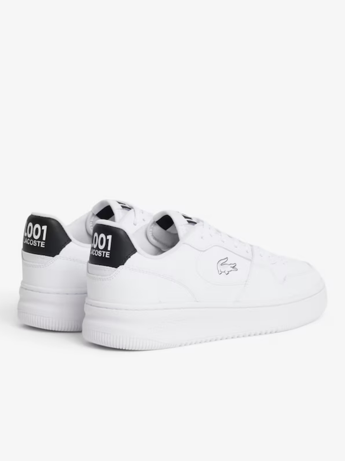 LACOSTE L001 Set Leather Sneakers White/Black - MAISONDEFASHION.COM