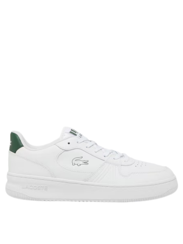 LACOSTE L001 Set Leather Sneakers White/Dark Green - MAISONDEFASHION.COM