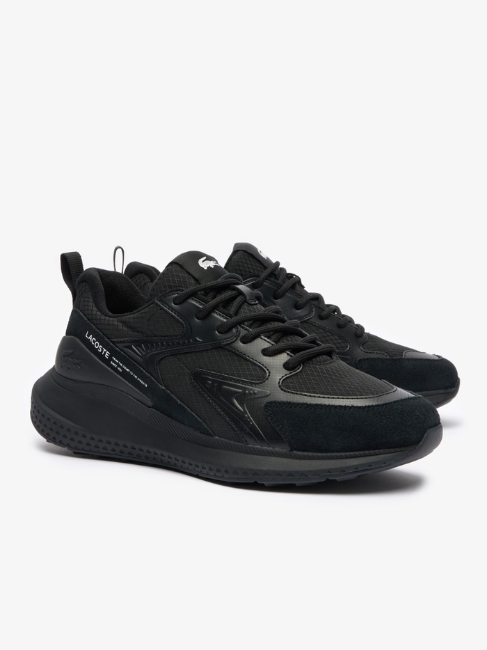LACOSTE L003 Evo Black Sneakers - Front Toe Box View Displaying Modern Sporty Design