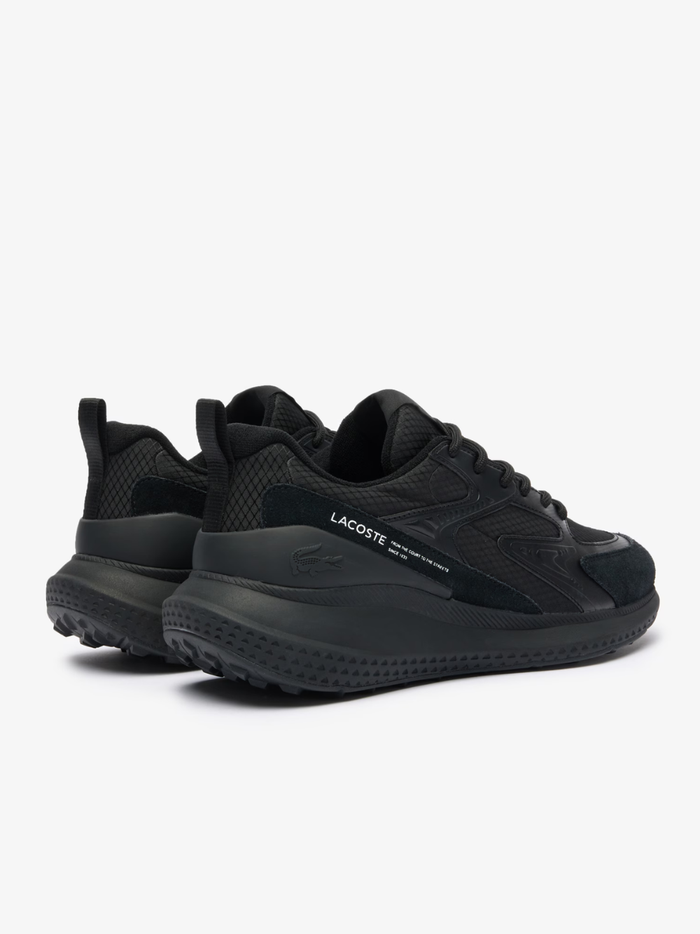 LACOSTE L003 Evo Black Sneakers - Heel Counter with Embossed Crocodile Branding and Cushioned Support