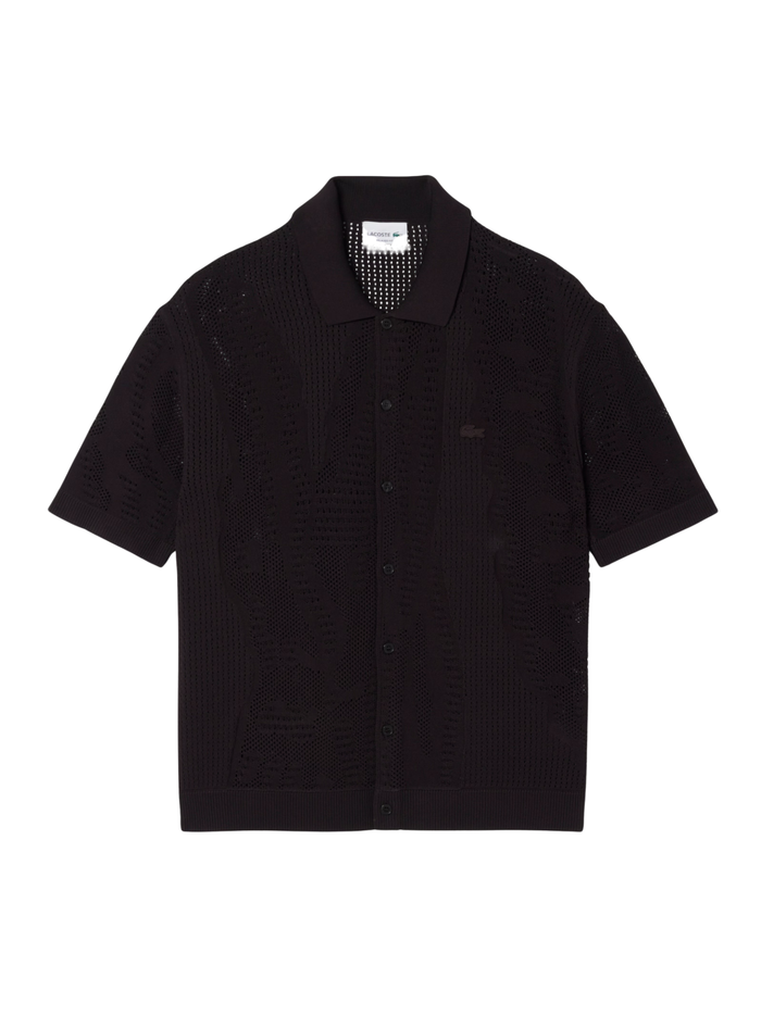 LACOSTE Lacy Knit Crocodile Shirt Brown - MAISONDEFASHION.COM
