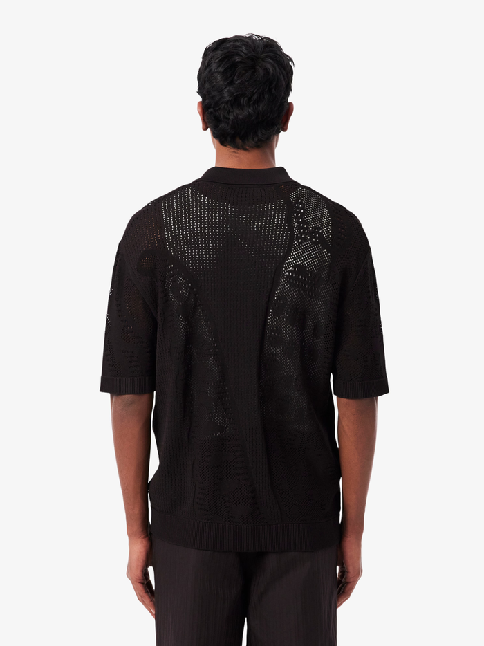 LACOSTE Lacy Knit Crocodile Shirt Brown - MAISONDEFASHION.COM