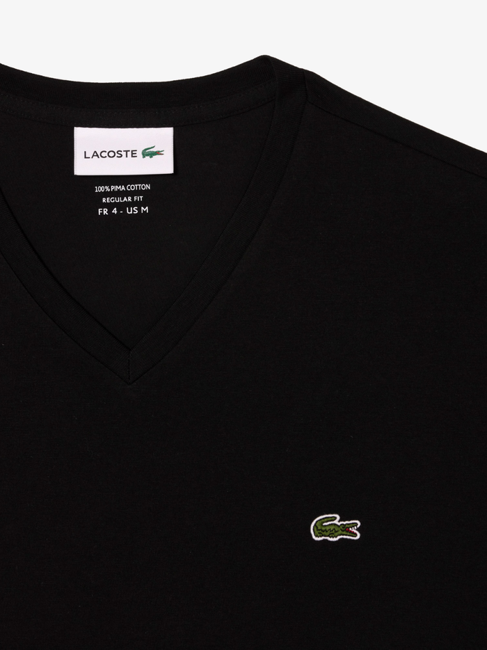 LACOSTE Cotton Pima T-shirt in Black - additional angle showcasing premium quality and classic design