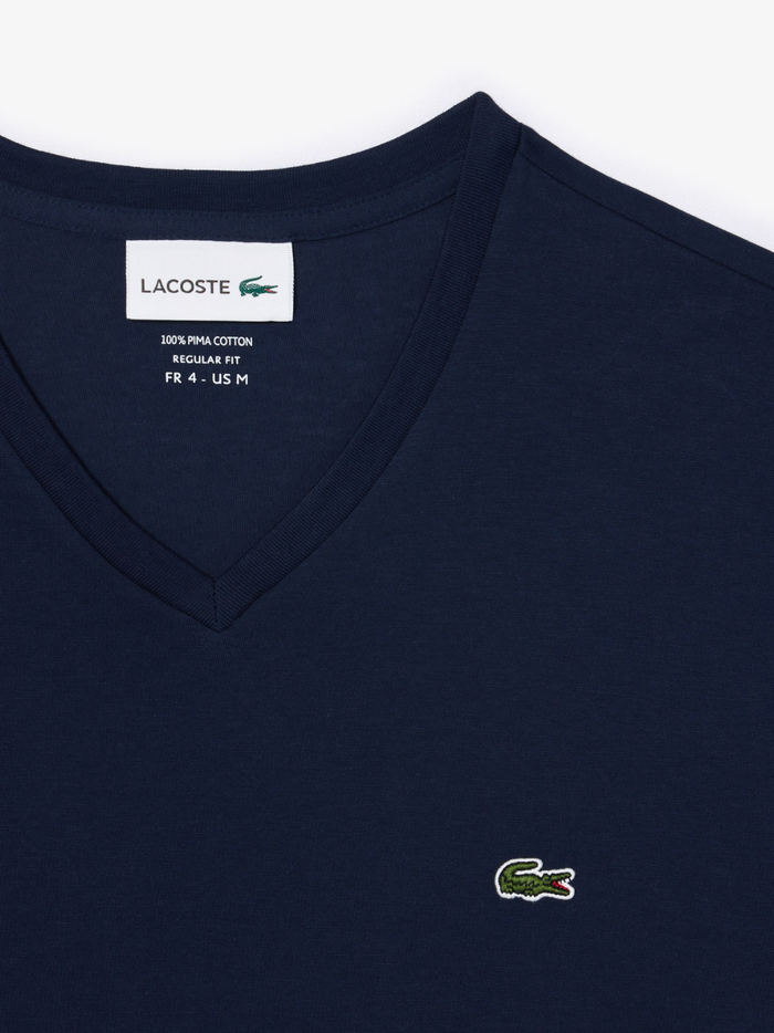 LACOSTE Cotton Pima T-shirt in Midnight Blue - additional angle showcasing premium quality and classic design