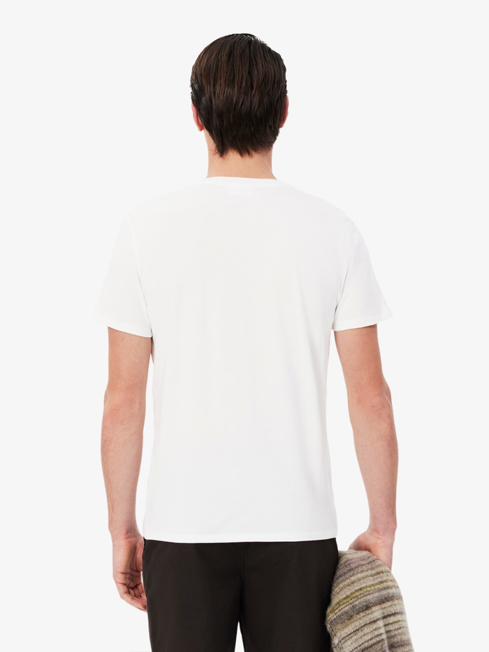 LACOSTE Lightweight Cotton Pima V Neck T-shirt White - MAISONDEFASHION.COM