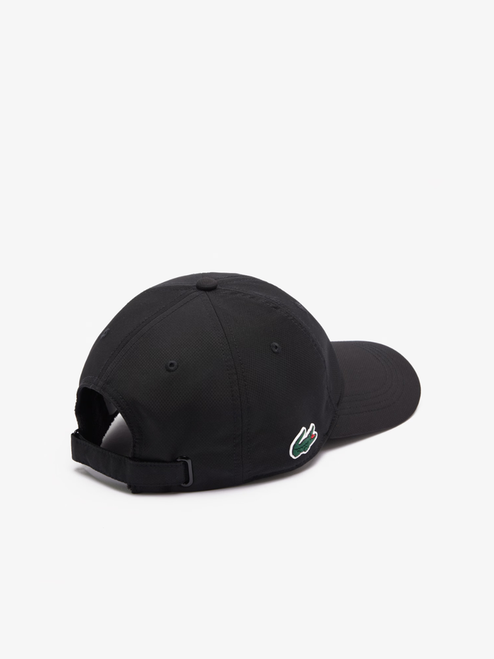 LACOSTE Lightweight Diamond Taffeta Sport Cap Black - MAISONDEFASHION.COM