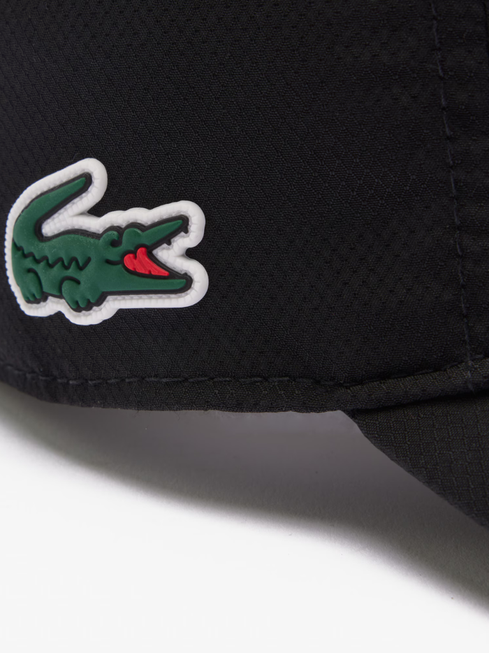 LACOSTE Lightweight Diamond Taffeta Sport Cap Black - MAISONDEFASHION.COM