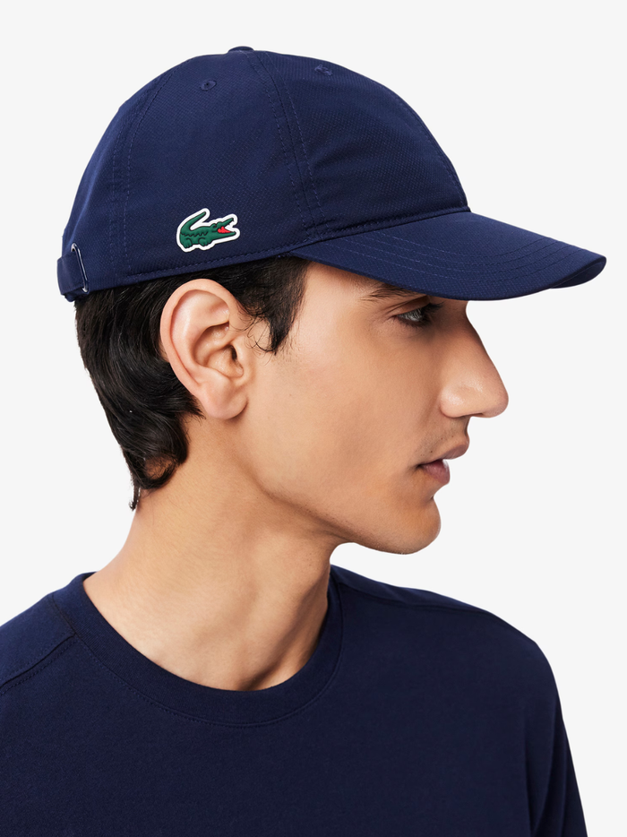 LACOSTE Lightweight Diamond Taffeta Sport Cap Midnight Blue - MAISONDEFASHION.COM