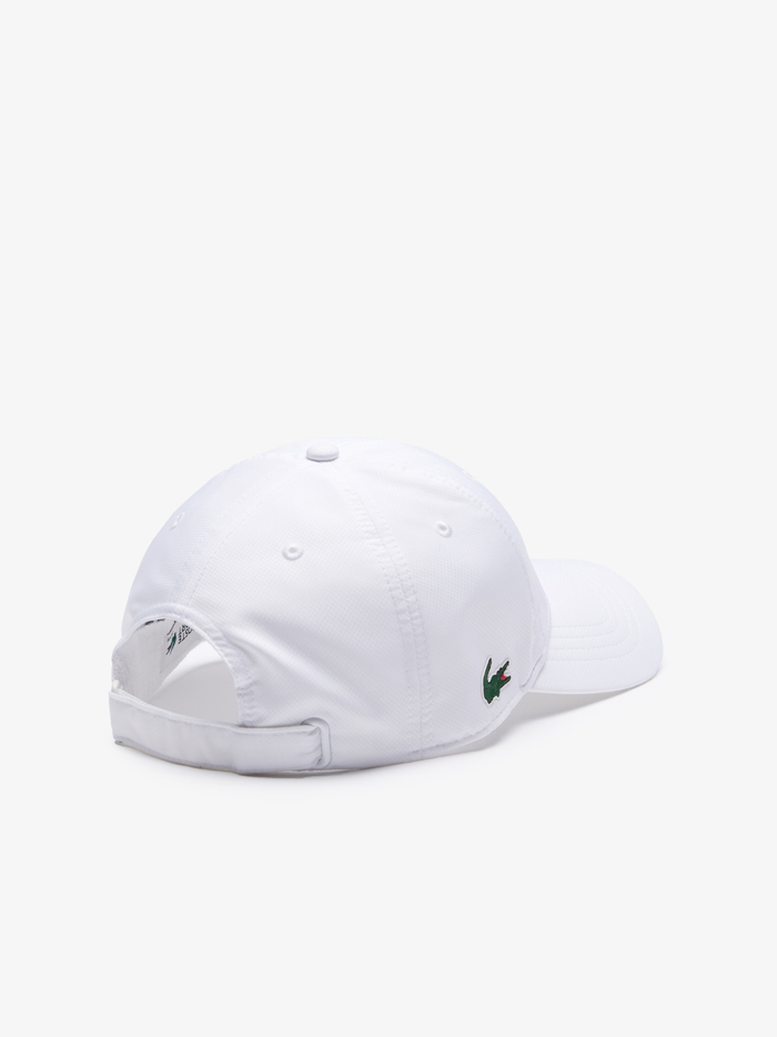 LACOSTE Lightweight Diamond Taffeta Sport Cap White - MAISONDEFASHION.COM