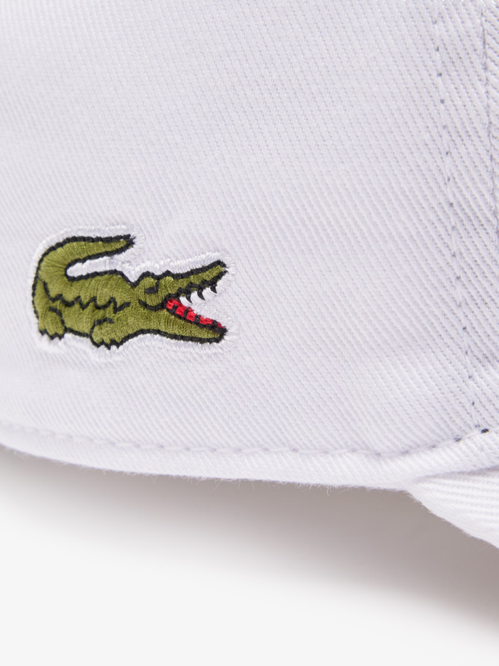 LACOSTE Lightweight Diamond Taffeta Sport Cap White - MAISONDEFASHION.COM