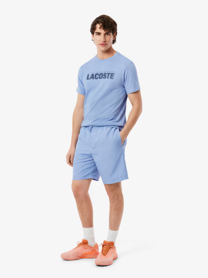 LACOSTE Lightweight Diamond Taffeta Sport Shorts Light Blue - MAISONDEFASHION.COM