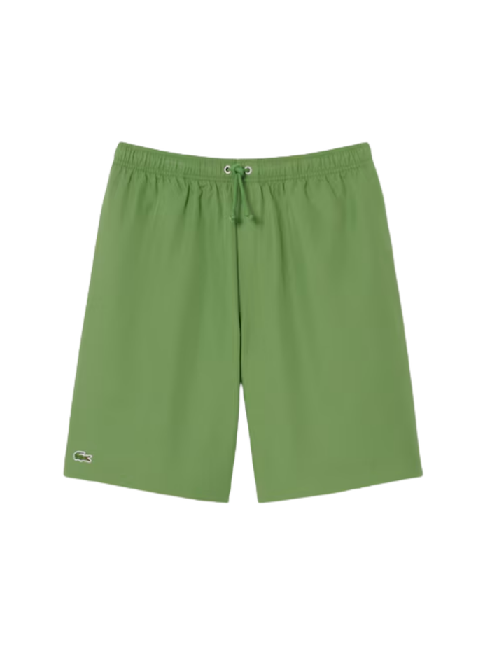 LACOSTE Lightweight Diamond Taffeta Sport Shorts Lime Green - MAISONDEFASHION.COM
