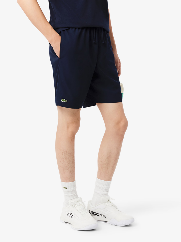 LACOSTE Lightweight Diamond Taffeta Sport Shorts Midnight Blue - MAISONDEFASHION.COM