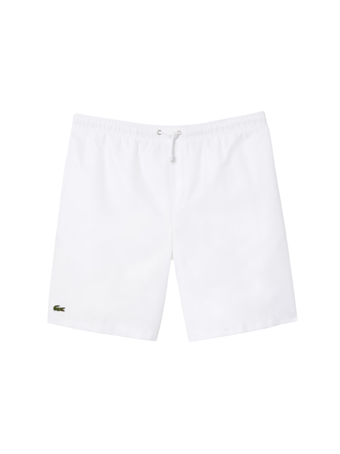 LACOSTE Lightweight Diamond Taffeta Sport Shorts White - MAISONDEFASHION.COM