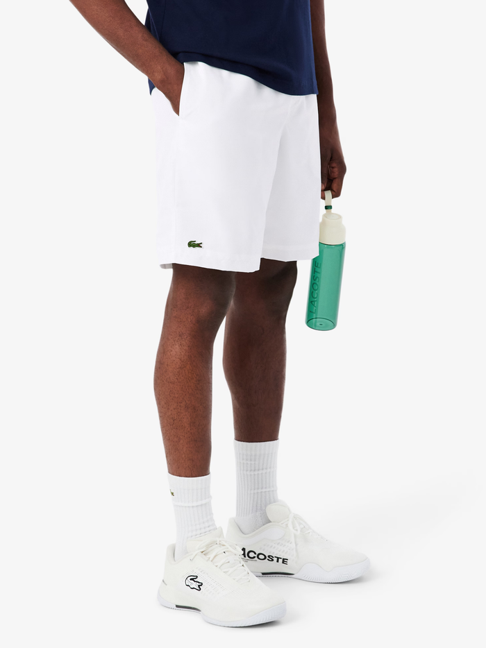 LACOSTE Lightweight Diamond Taffeta Sport Shorts White - MAISONDEFASHION.COM