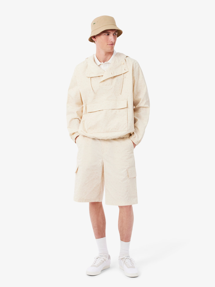 LACOSTE Lined Cotton Twill Bucket Hat Beige