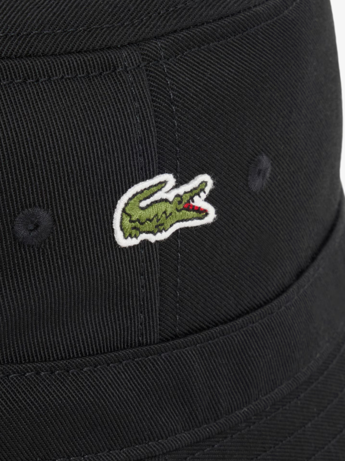 LACOSTE Lined Cotton Twill Bucket Hat Black