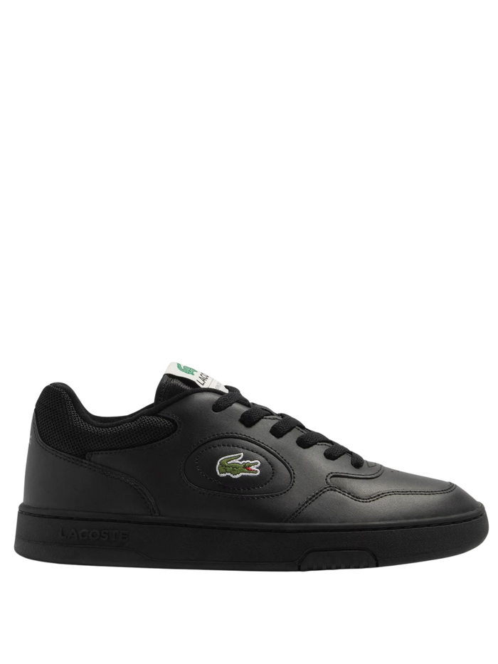 LACOSTE Lineset Leather Sneakers Black/Black - MAISONDEFASHION.COM