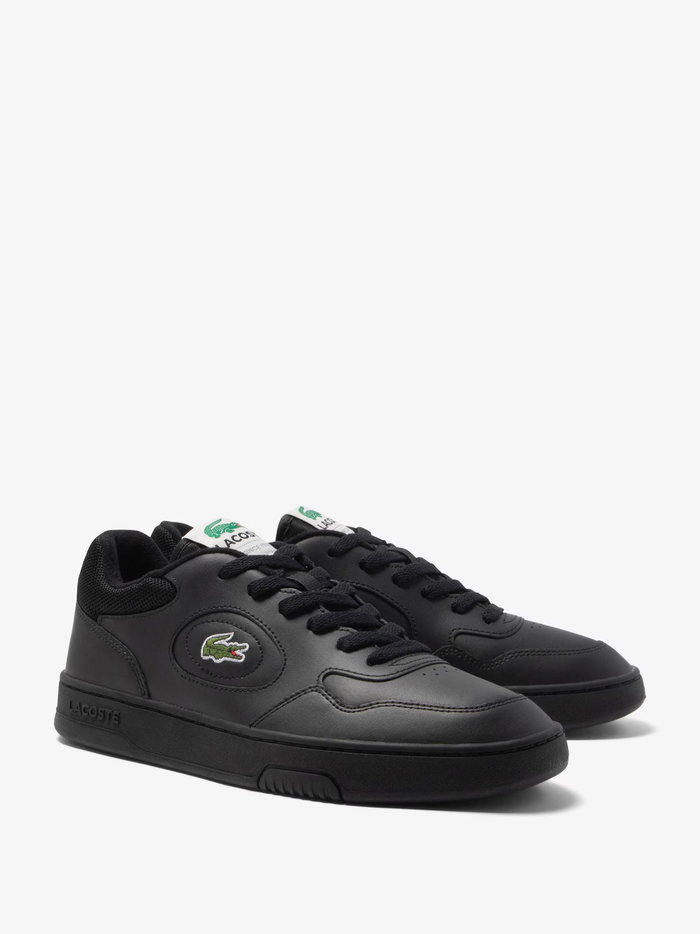 LACOSTE Lineset Leather Sneakers Black/Black - MAISONDEFASHION.COM