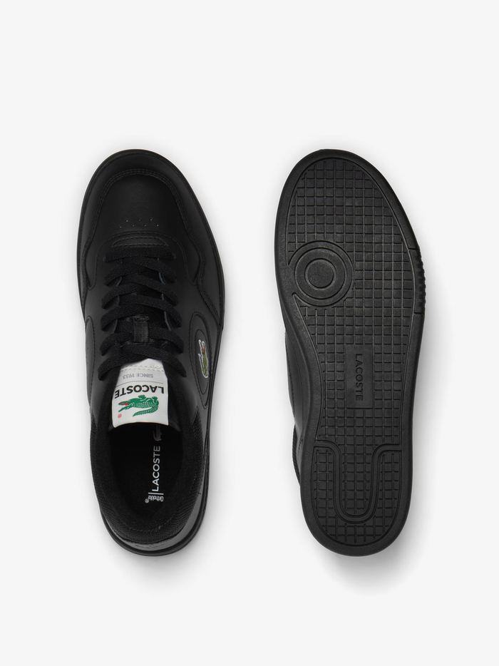LACOSTE Lineset Leather Sneakers Black/Black - MAISONDEFASHION.COM