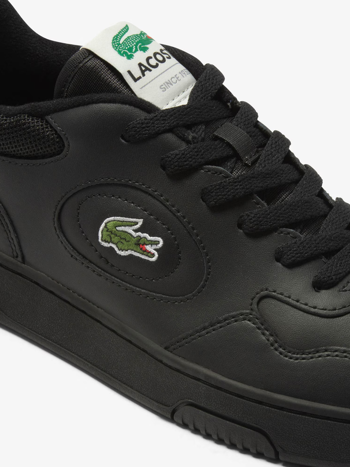 LACOSTE Lineset Leather Sneakers Black/Black - MAISONDEFASHION.COM