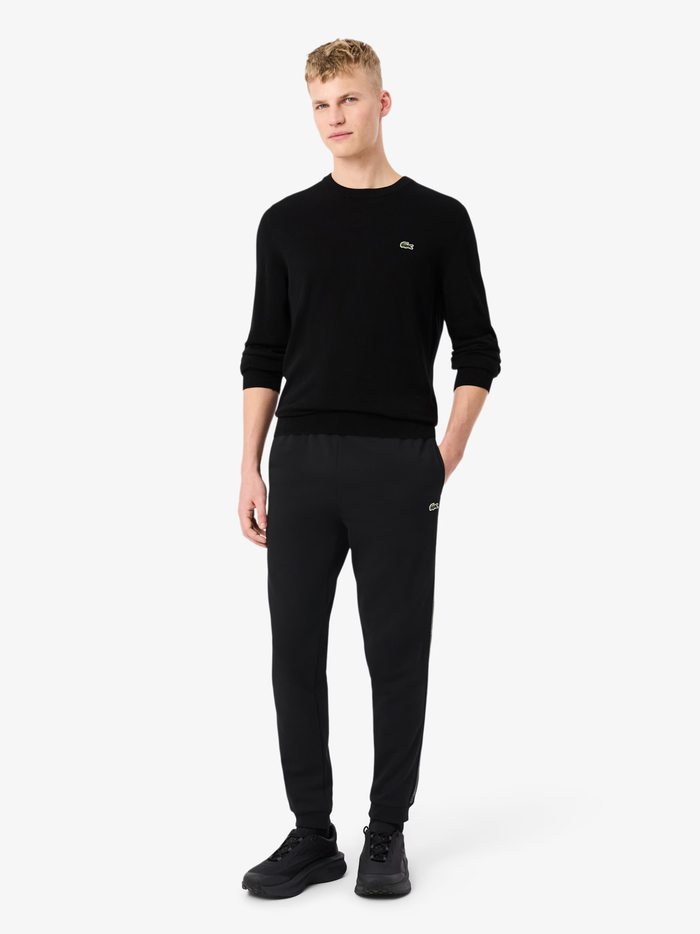 LACOSTE Logo Stripe Tracksuit Pants Black - MAISONDEFASHION.COM