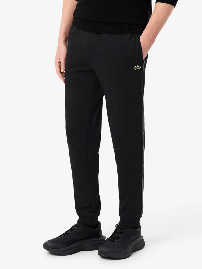 LACOSTE Logo Stripe Tracksuit Pants Black - MAISONDEFASHION.COM