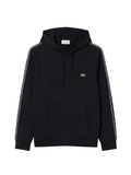 LACOSTE Logo Stripe Zipped Hoodie Black - MAISONDEFASHION.COM
